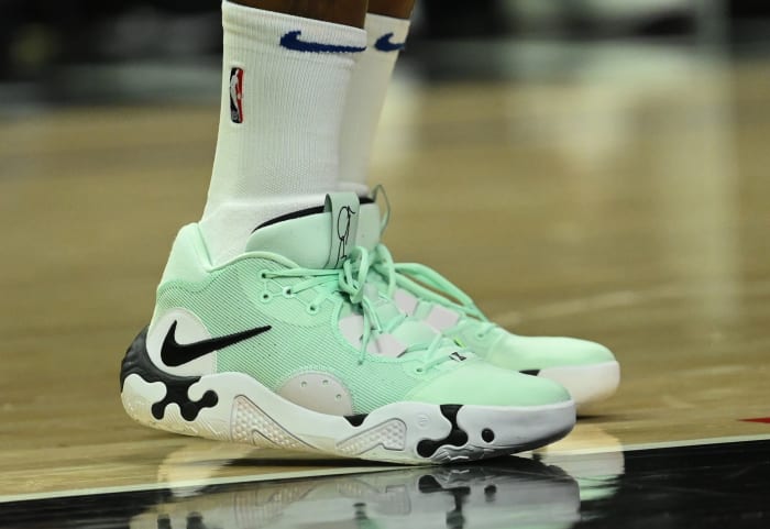 Paul George wearing a Nike PG 6 PE.